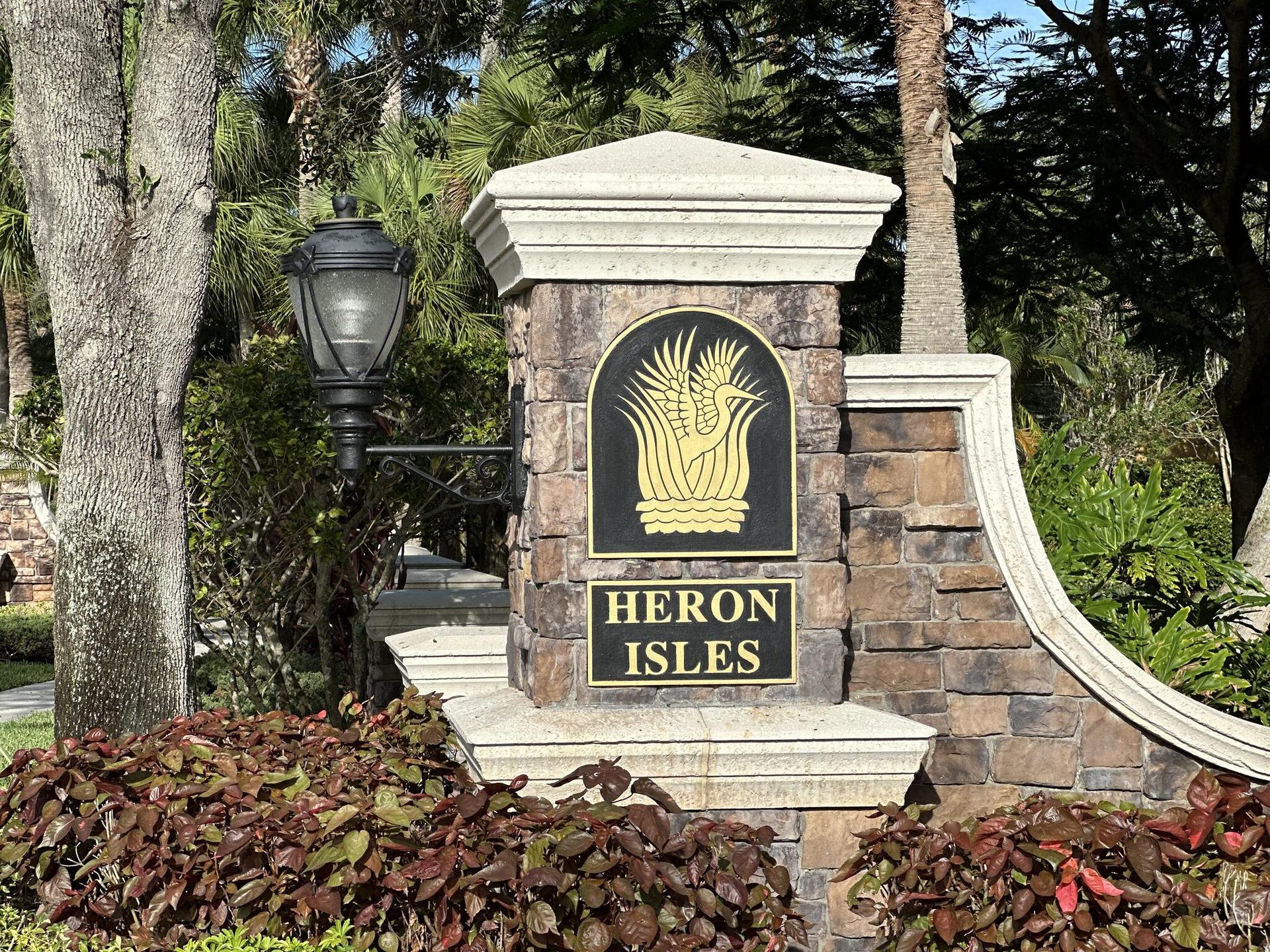Heron Isles subdivision entrance in Heron Bay, Parkland, Florida