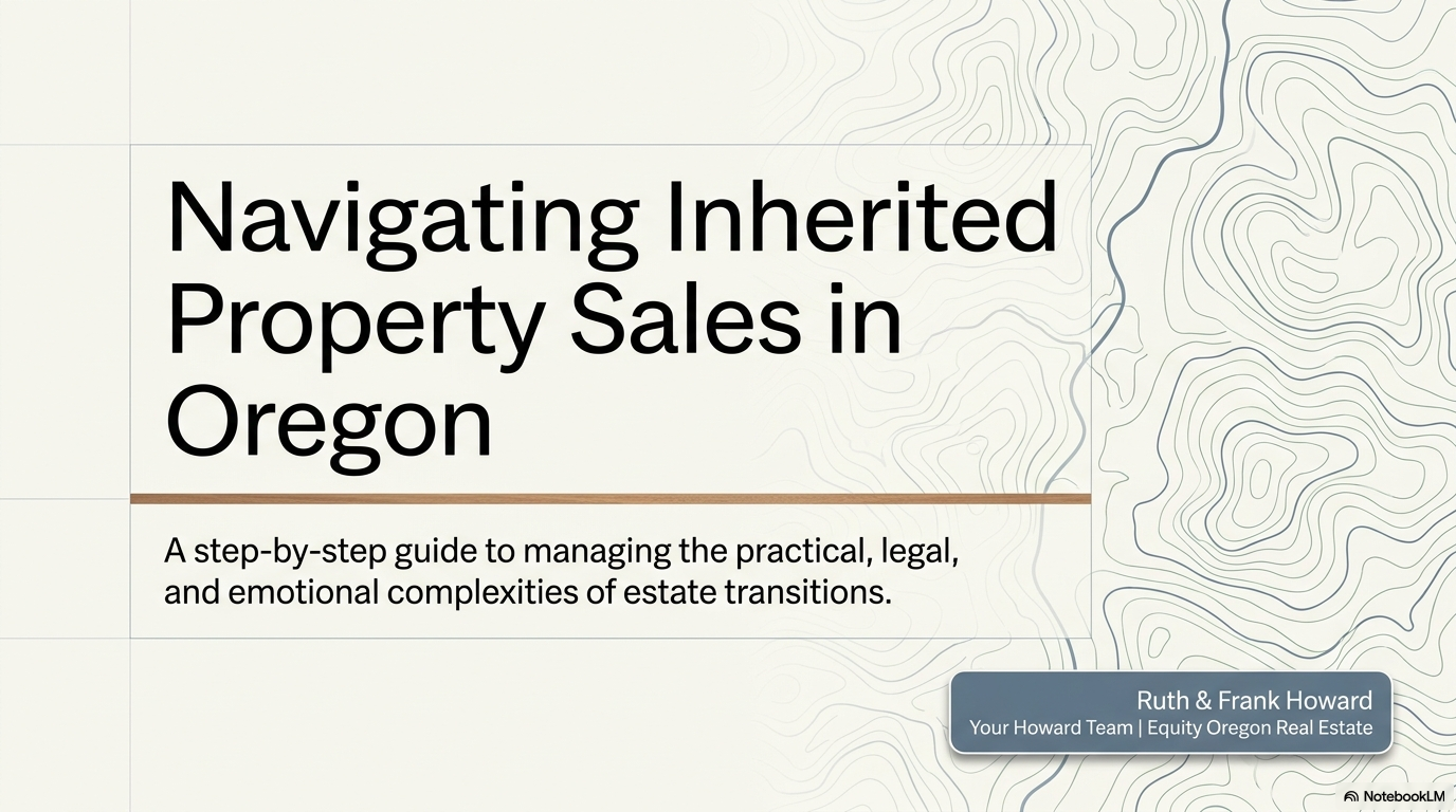 Navigating Inherited Property Sales in Oregon — a step-by-step guide to managing the practical, legal, and emotional complexities of estate transitions, presented by Ruth and Frank Howard, Your Howard Team, Equity Oregon Real Estate Navigating Inherited Property Sales in Oregon — a step-by-step guide to managing the practical, legal, and emotional complexities of estate transitions, presented by Ruth and Frank Howard, Your Howard Team, Equity Oregon Real Estate