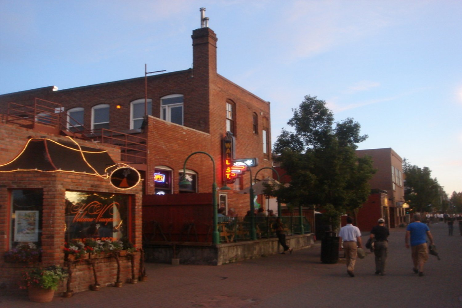 A beautiful summer evening in downtown Bend Oregon. Bend has a happening and vibrant downtown scene. A beautiful summer evening in downtown Bend Oregon. Bend has a happening and vibrant downtown scene.