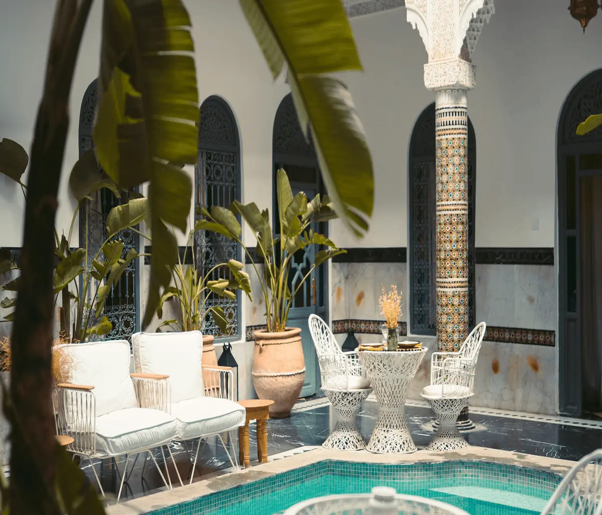 Luxury courtyard and pool
