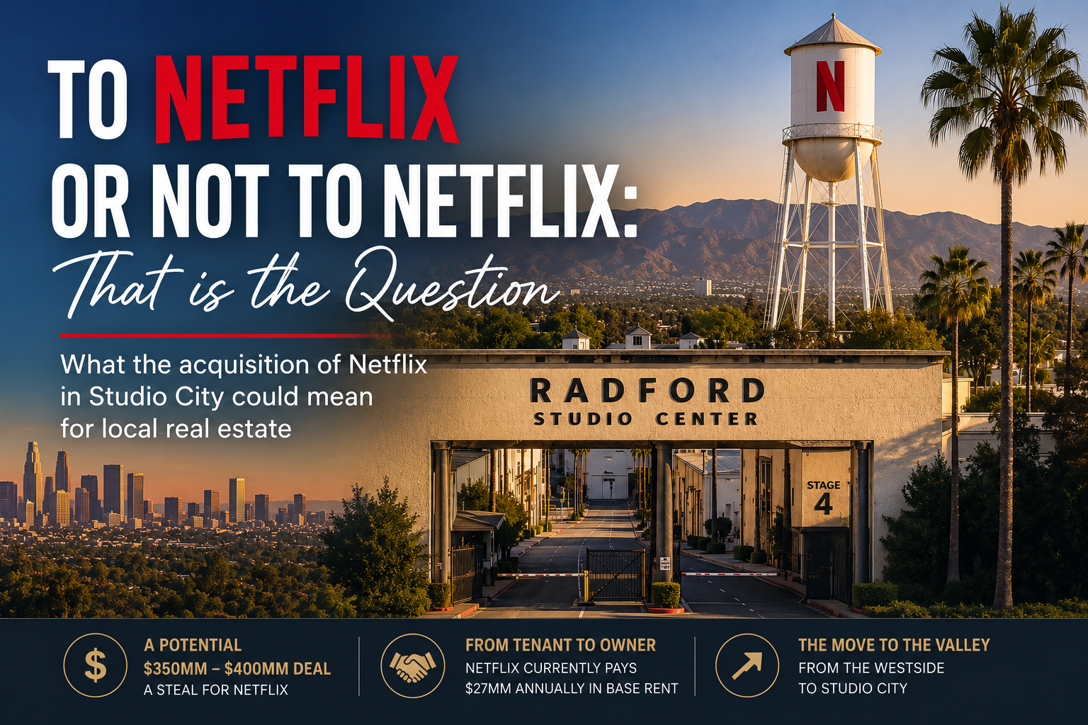 AI generated Image of what Radford Studio Center might look like if Netflix acquisition closes AI generated Image of what Radford Studio Center might look like if Netflix acquisition closes