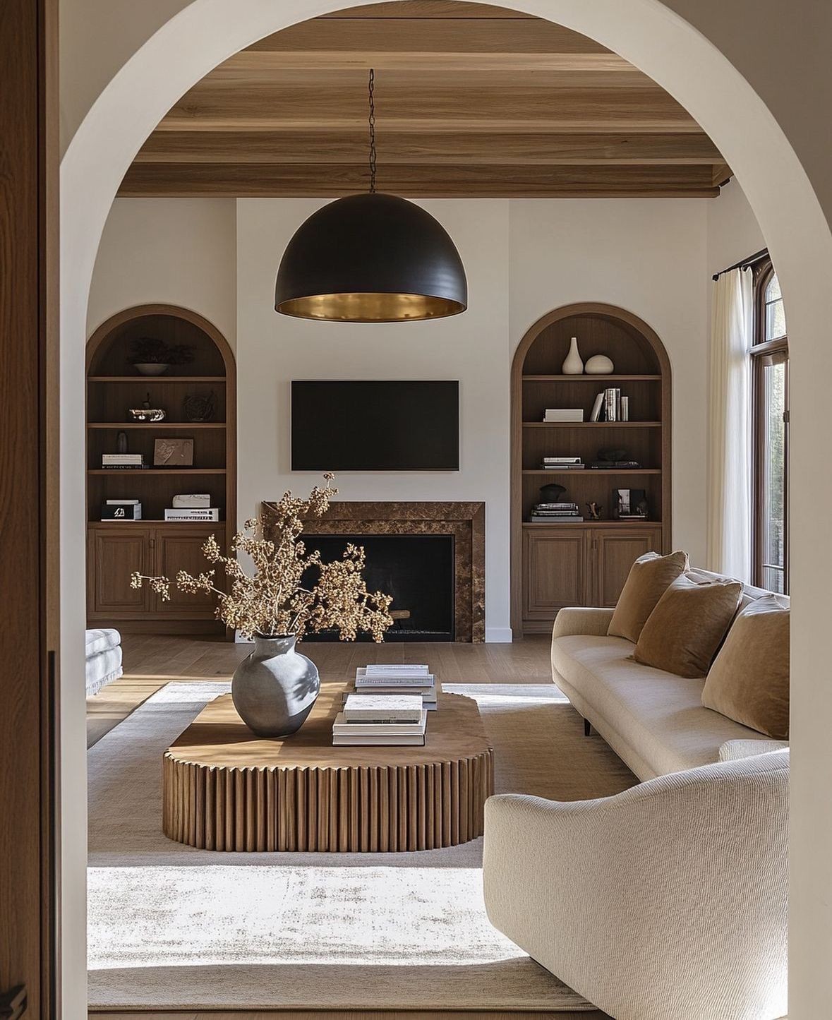 Luxury coastal living room interior in a Charleston-style home