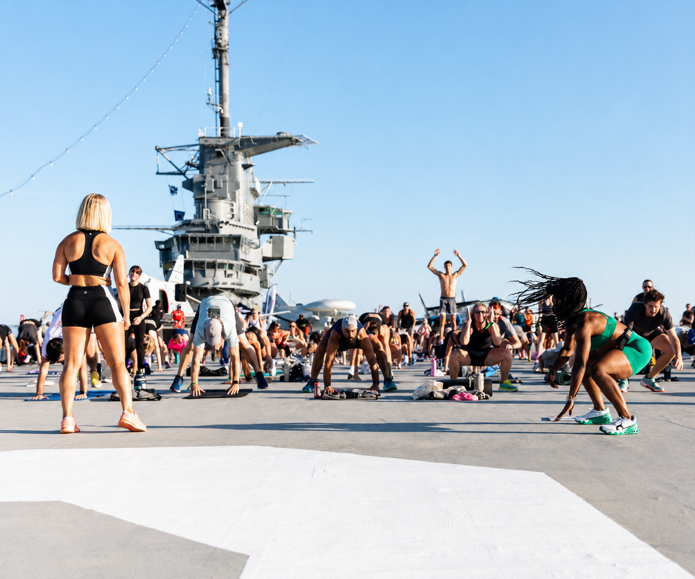 Fitness event aboard the USS Yorktown