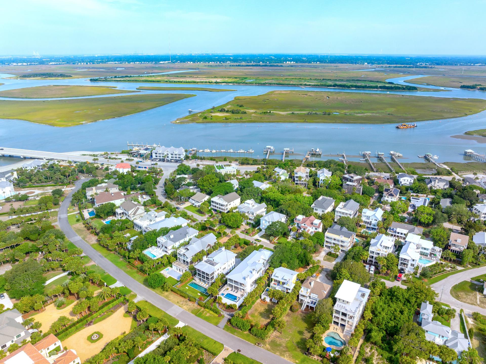 Aerial view of Isle of Palms and Wild Dunes