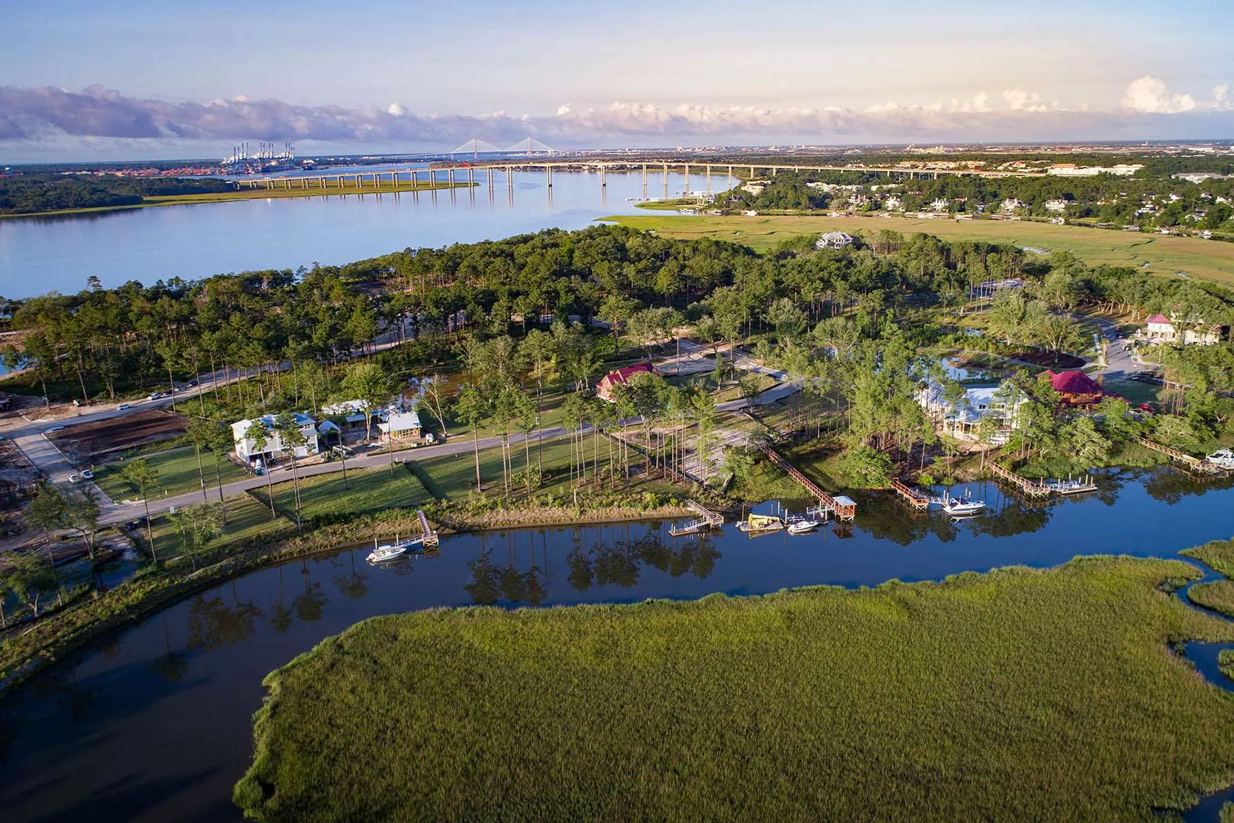 Daniel Island dock with Lowcountry waterfront views