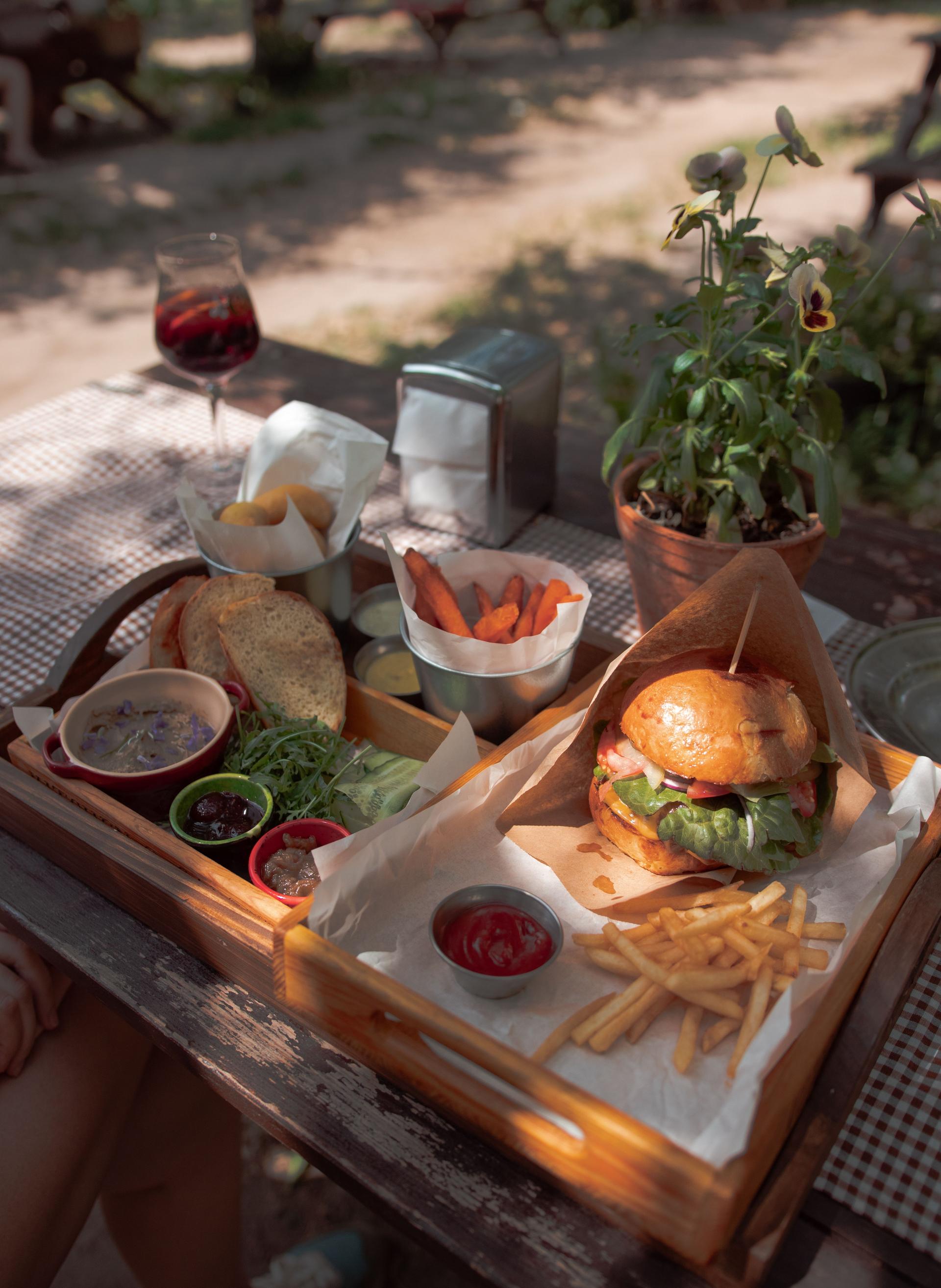 Dinner and drinks during a summer evening on Daniel Island