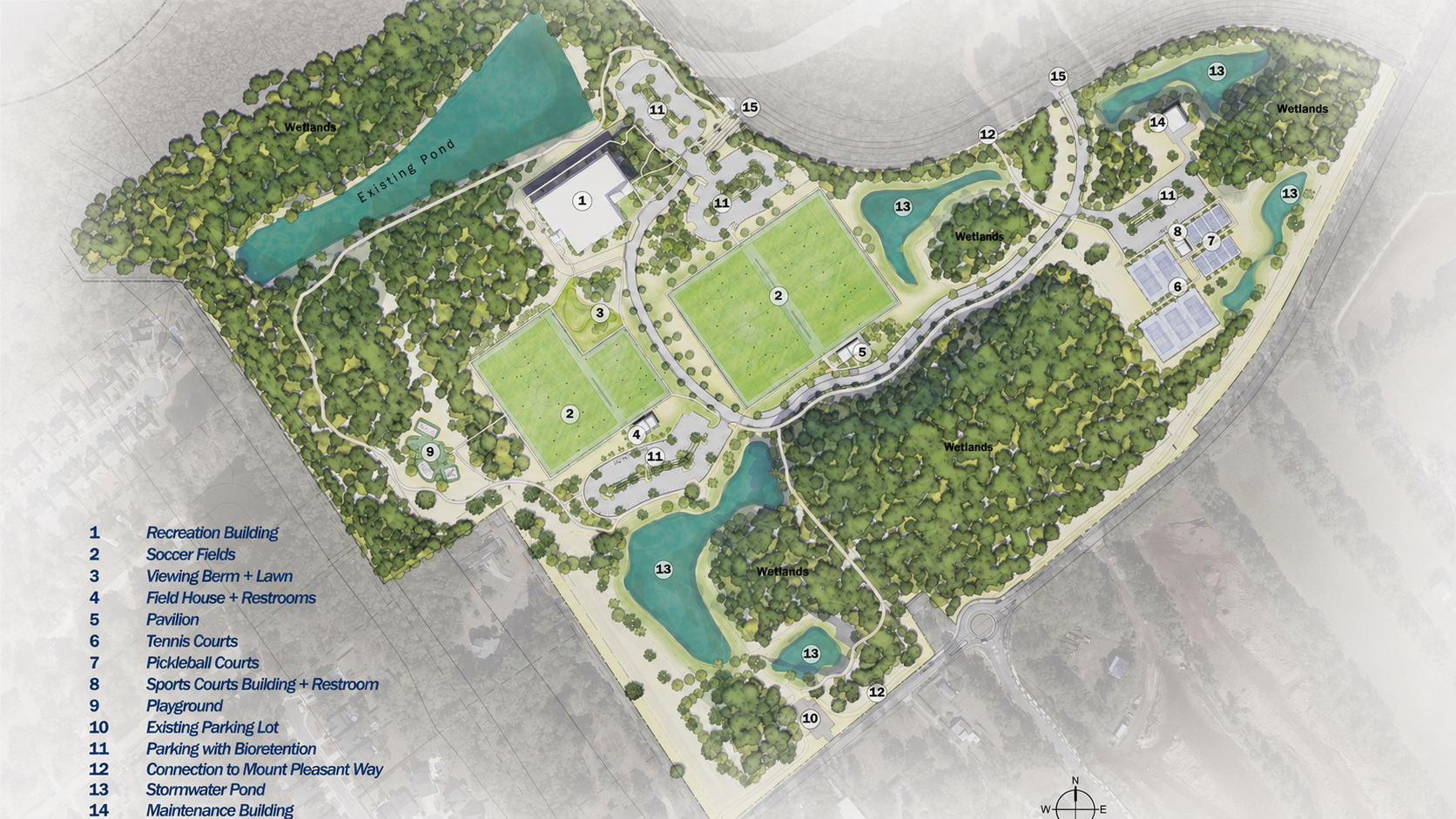 Overview map of the Gary Santos Park site along Rifle Range Road