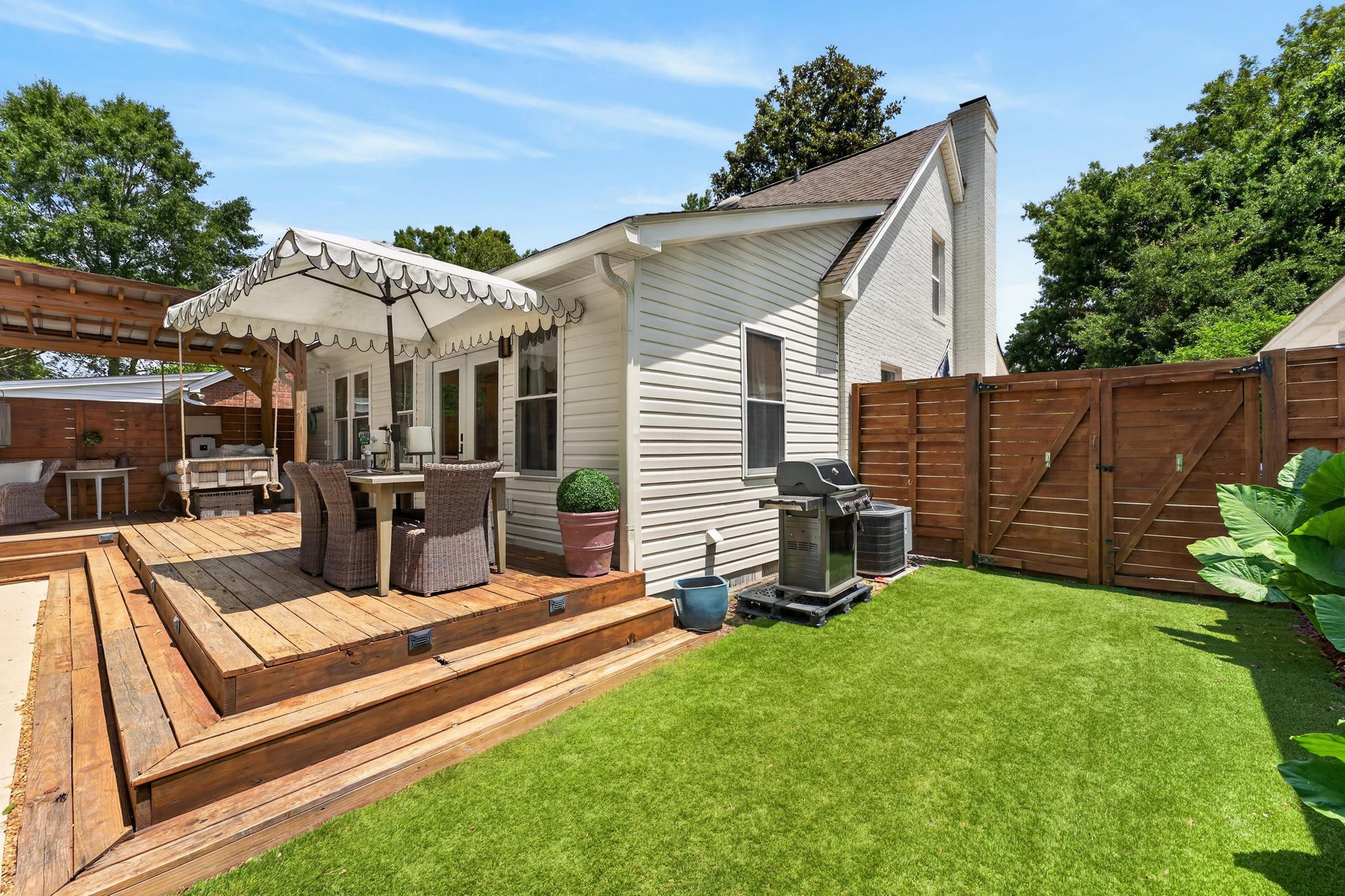 Deck and side yard