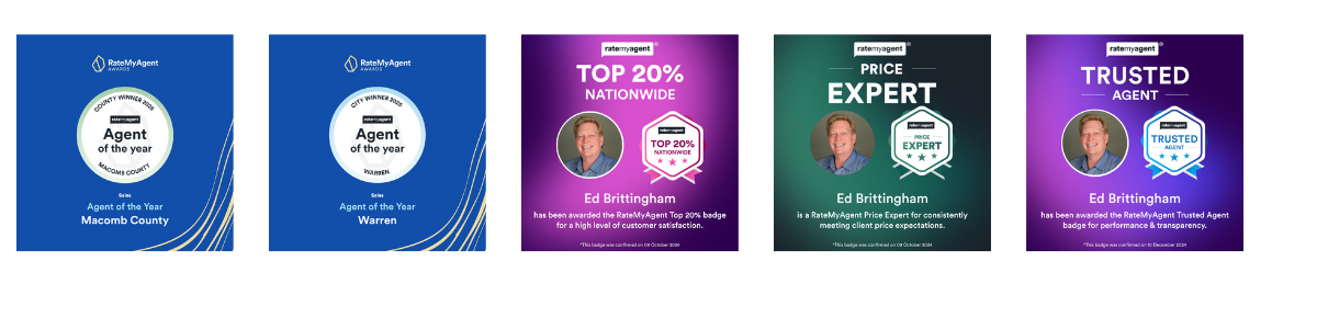 Ed Brittingham REMAX Award Winning Agent Macomb County and Warren Trust Badges