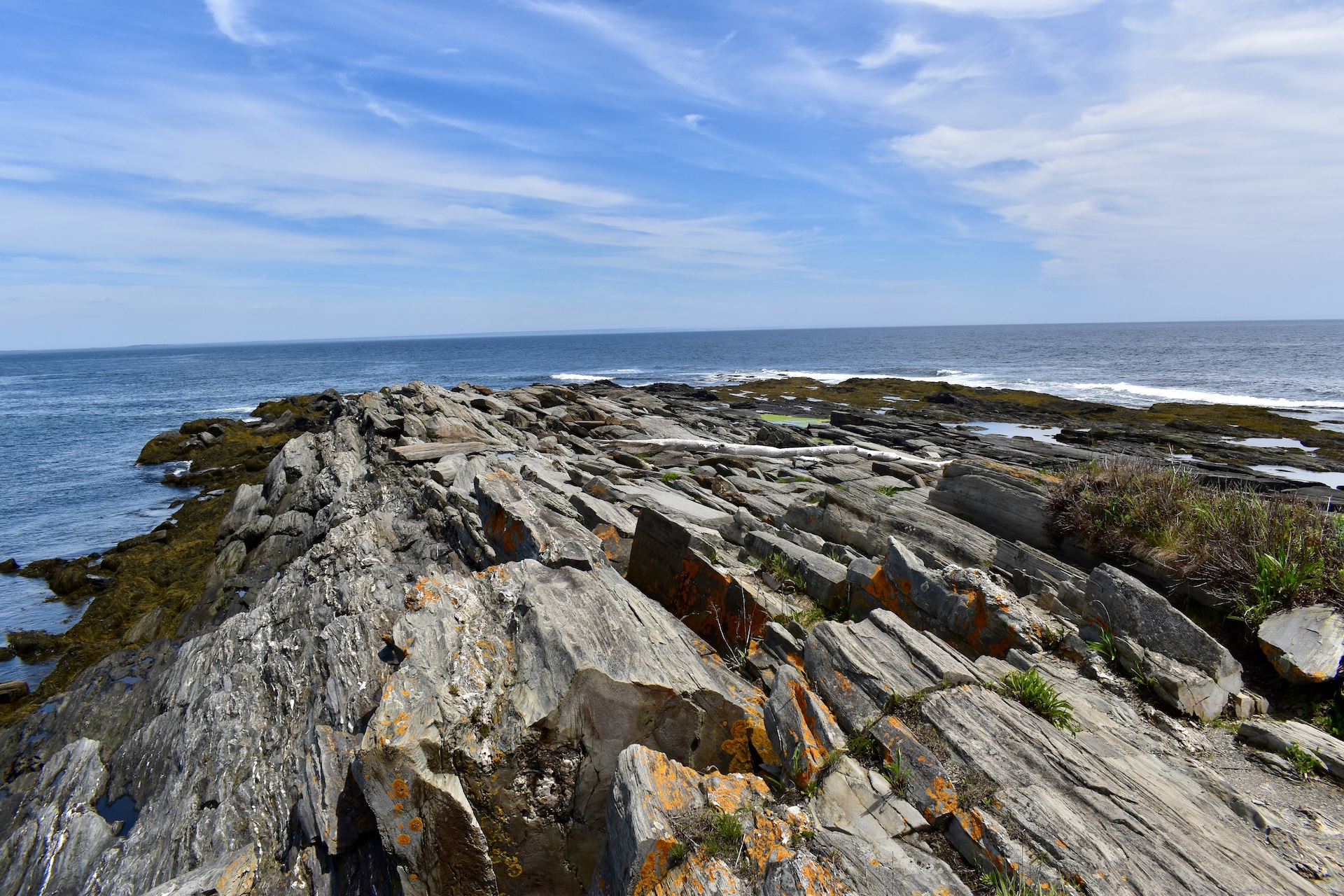 Rocky granite coastline at Two Lights State Park Cape Elizabeth Maine
